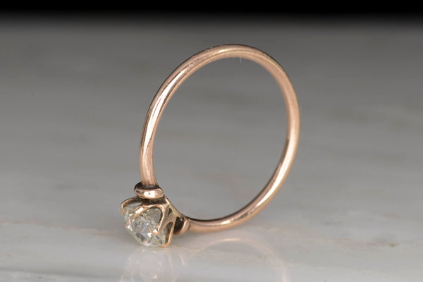 Bague Vintage Or 18k Avec Perle D'eau Douce Et Diamants - Taille 55, Style Dôme - Occasion