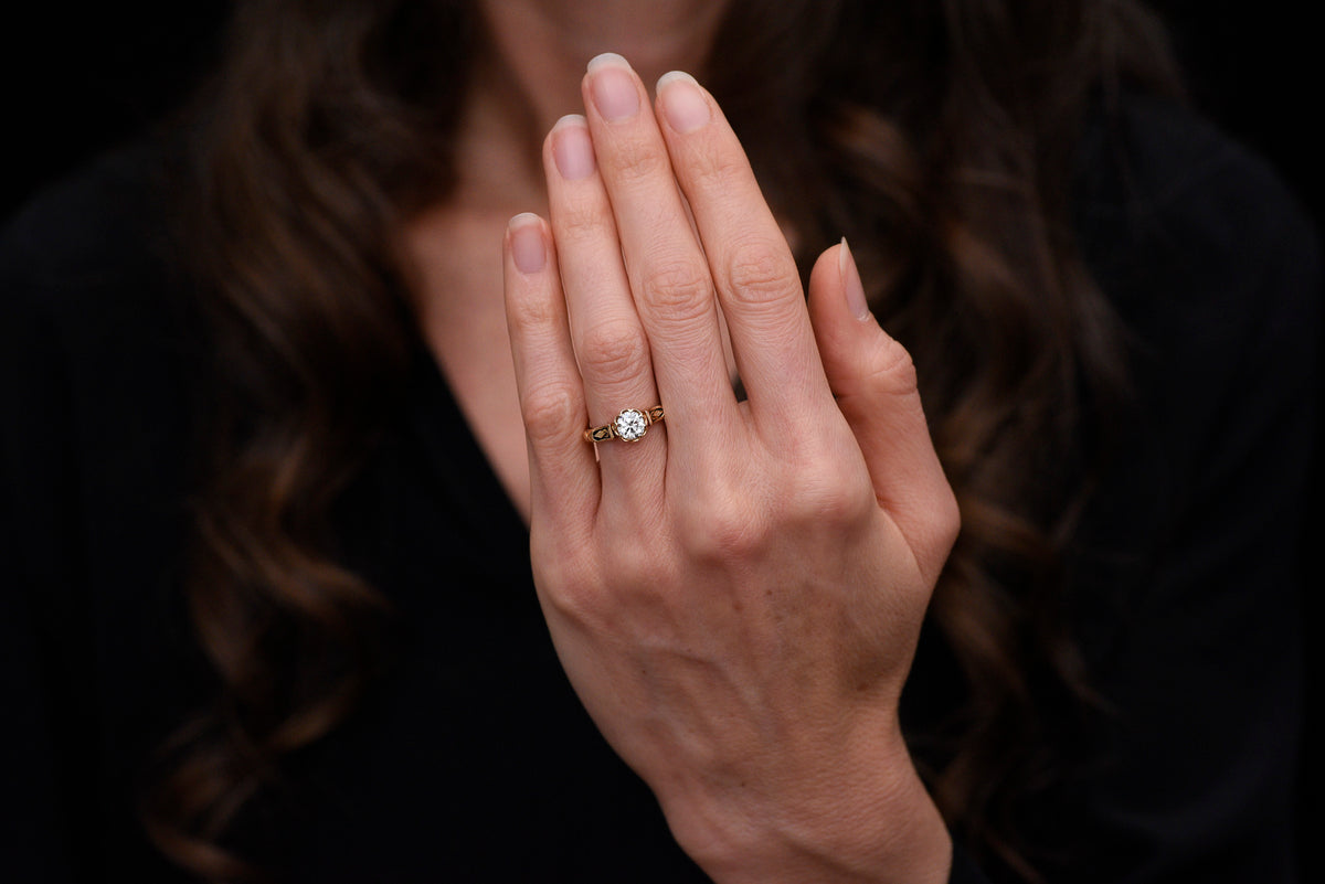 Mid-Late 1800s Victorian Engagement Ring, Inscribed "Honor" and "Virtue"