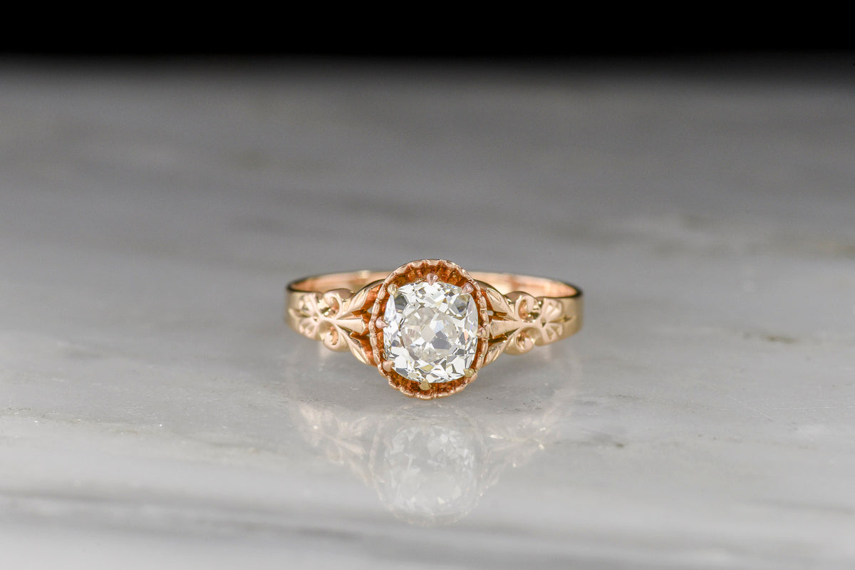 c. 1900 Old Mine Cut Diamond Engagement Ring