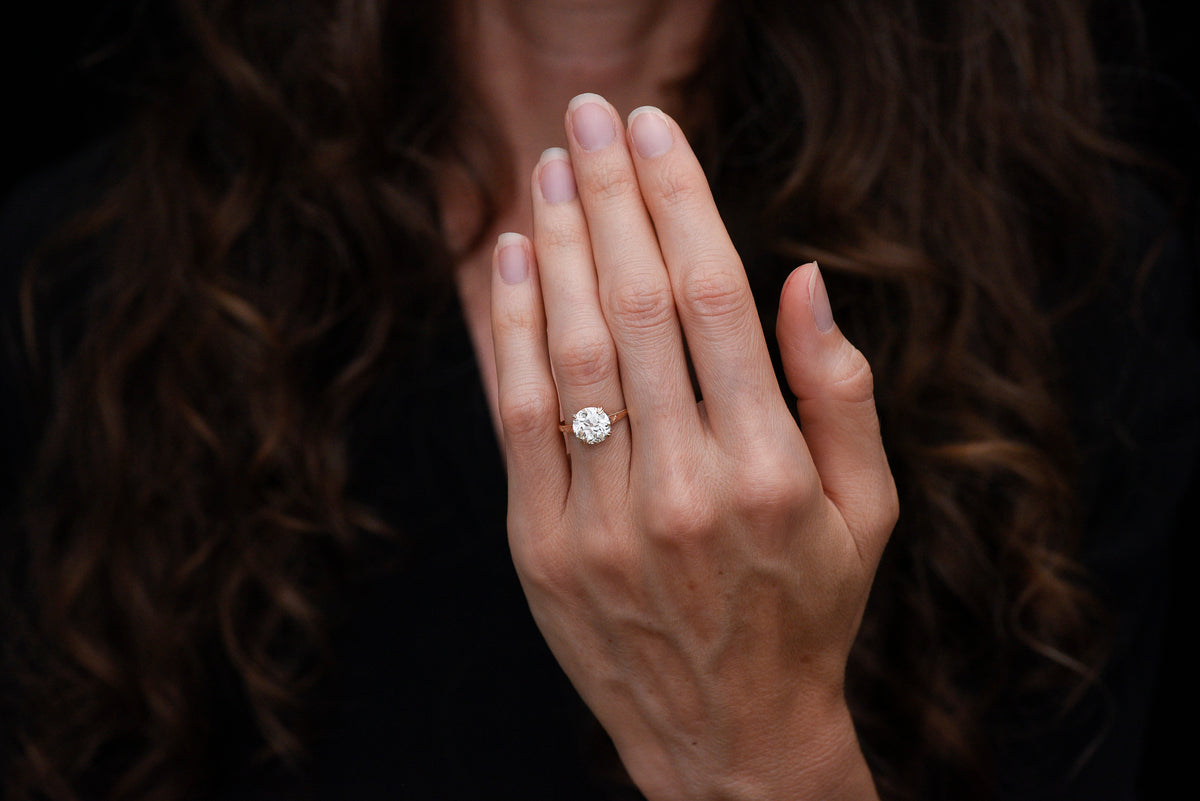 RESERVED!!! Late/Post-Victorian Solitaire Engagement Ring with a GIA 2.62 Old Euro Center