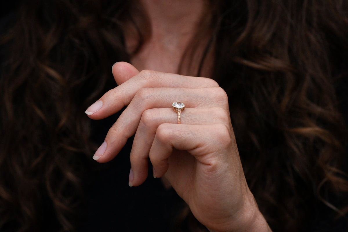 RESERVED!!! Late/Post-Victorian Solitaire Engagement Ring with a GIA 2.62 Old Euro Center