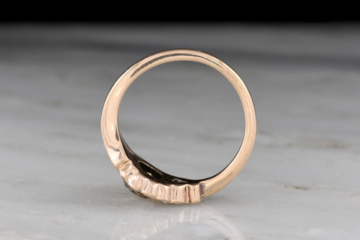 Rose Cut Brownie Diamond Engagement Ring with Rotational Symmetry