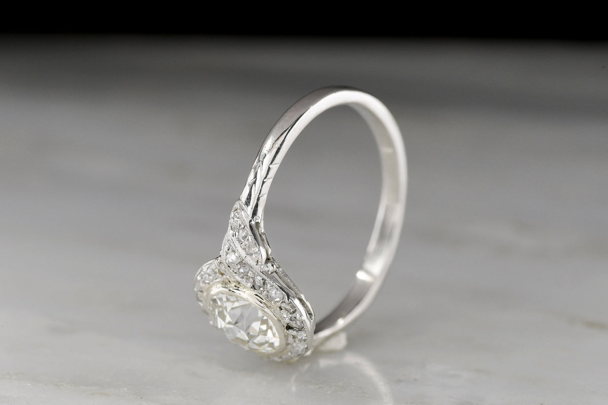 Post-Edwardian / Early Art Deco Old European Cut Diamond Engagement Ring