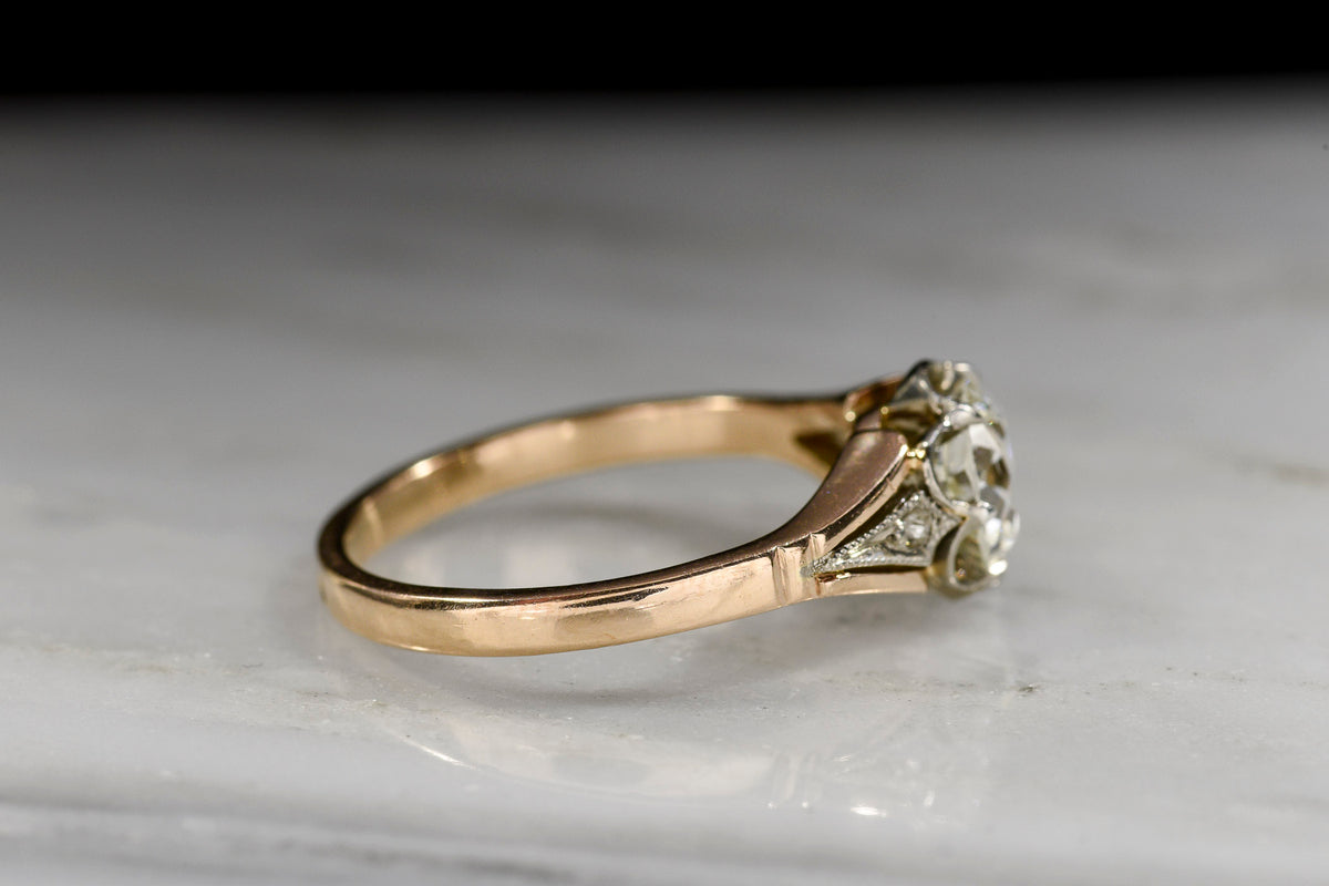 Soviet Russian (Victorian Style) Engagement Ring with a Buttercup Basket