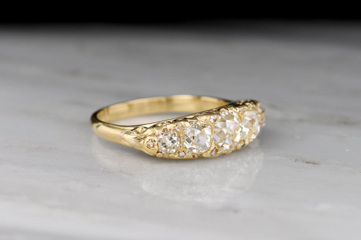 Chunky-Muffin Old Mine Cut Diamond Half Hoop in 18K Gold