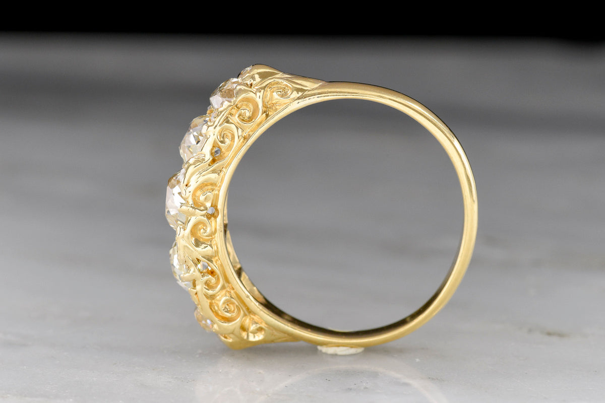 Chunky-Muffin Old Mine Cut Diamond Half Hoop in 18K Gold