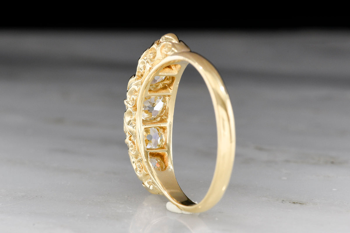 Chunky-Muffin Old Mine Cut Diamond Half Hoop in 18K Gold