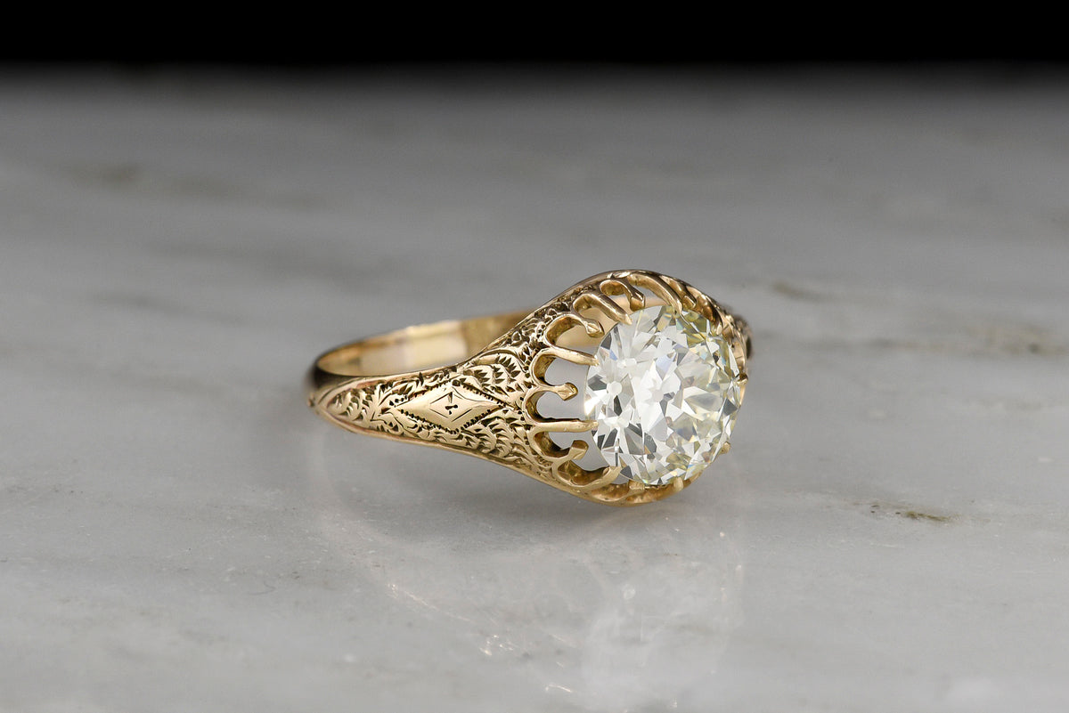 Stunning Victorian Belcher-Prong Solitaire with an Old European Cut Diamond
