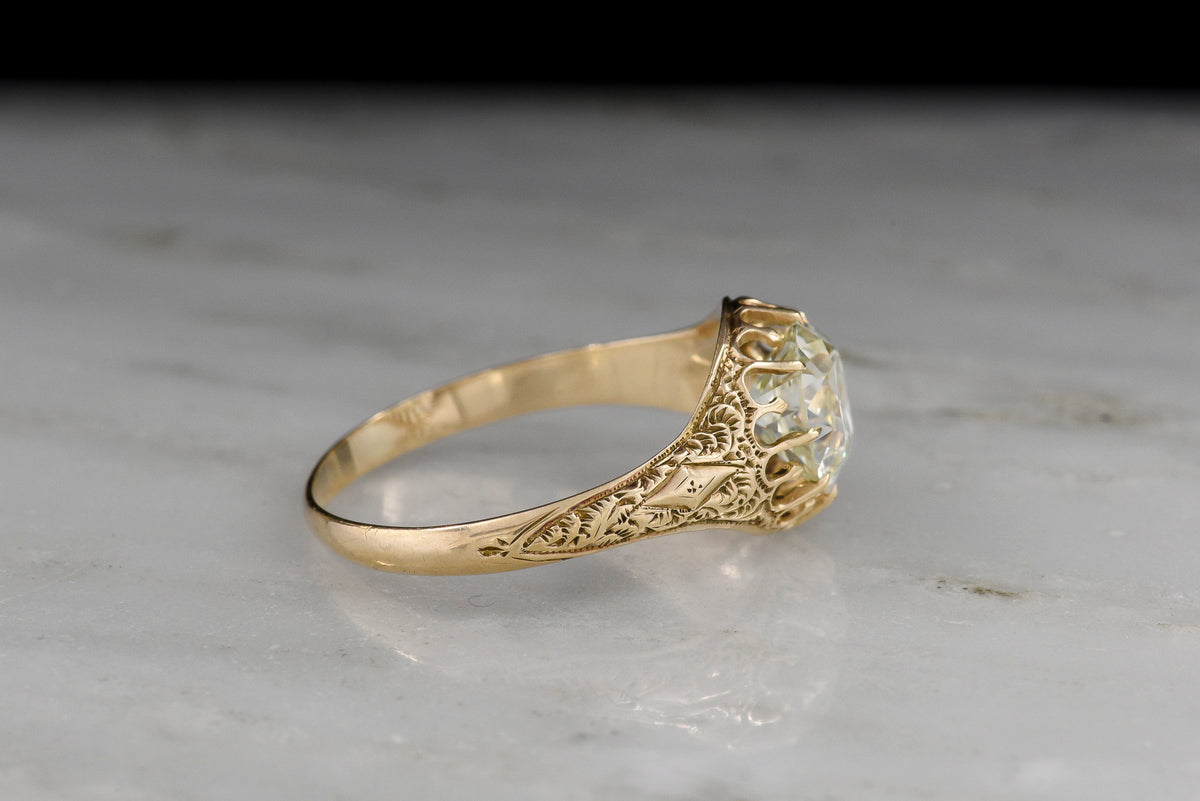 Stunning Victorian Belcher-Prong Solitaire with an Old European Cut Diamond