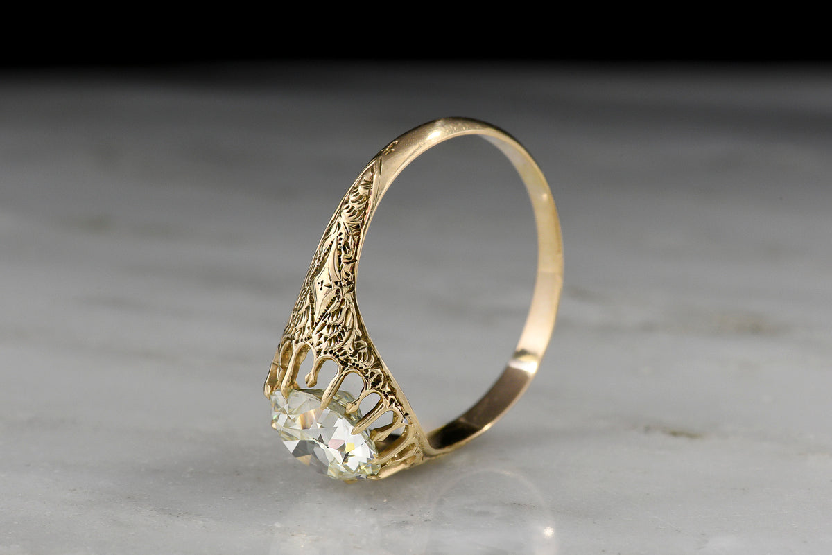 Stunning Victorian Belcher-Prong Solitaire with an Old European Cut Diamond