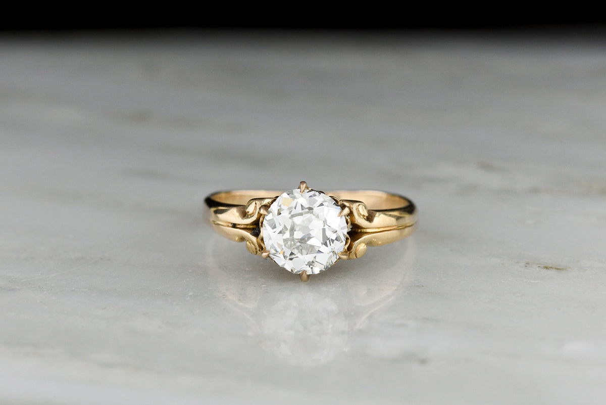 Victorian Solitaire Engagement Ring with Subtle Split-Shank Shoulders