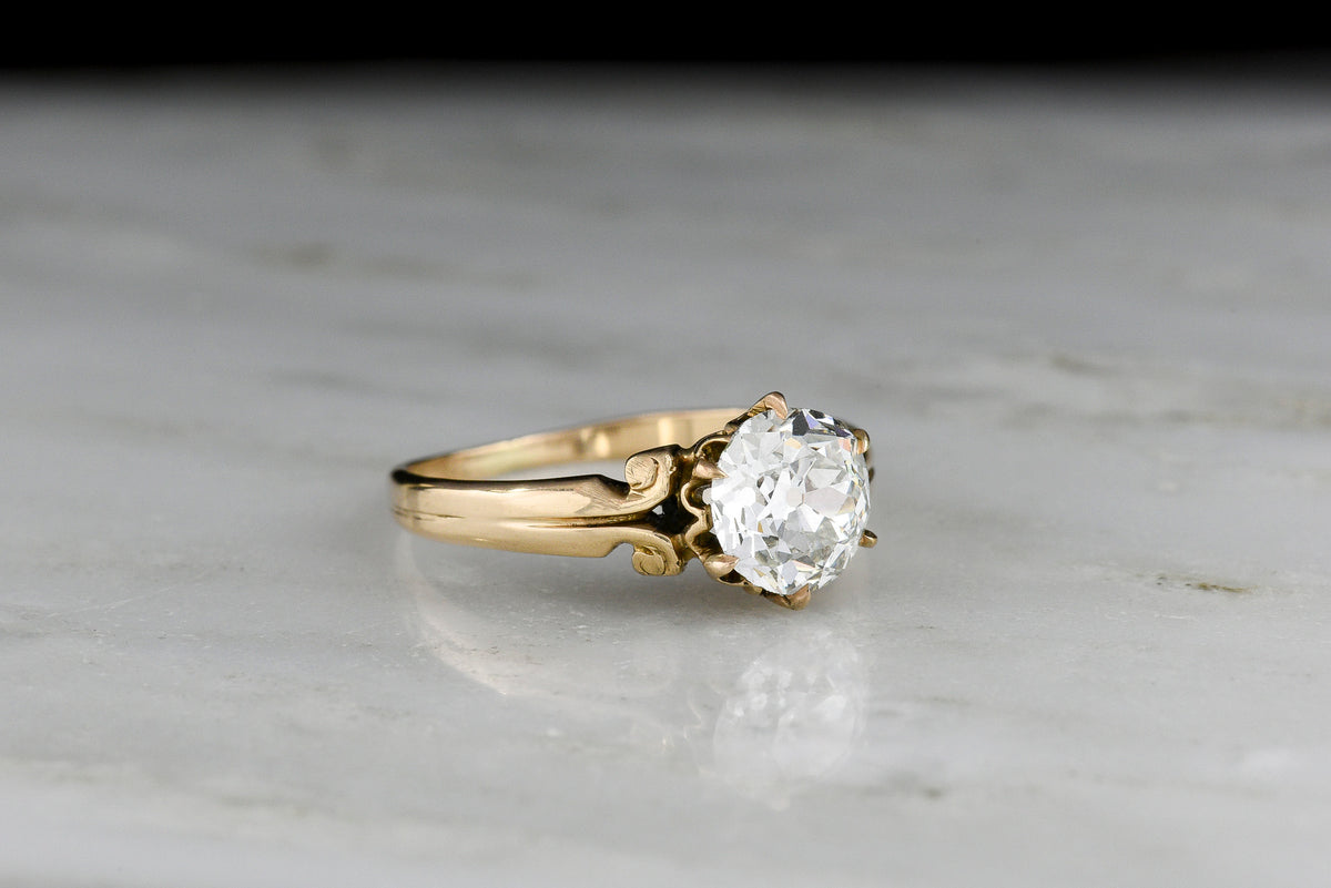 Victorian Solitaire Engagement Ring with Subtle Split-Shank Shoulders