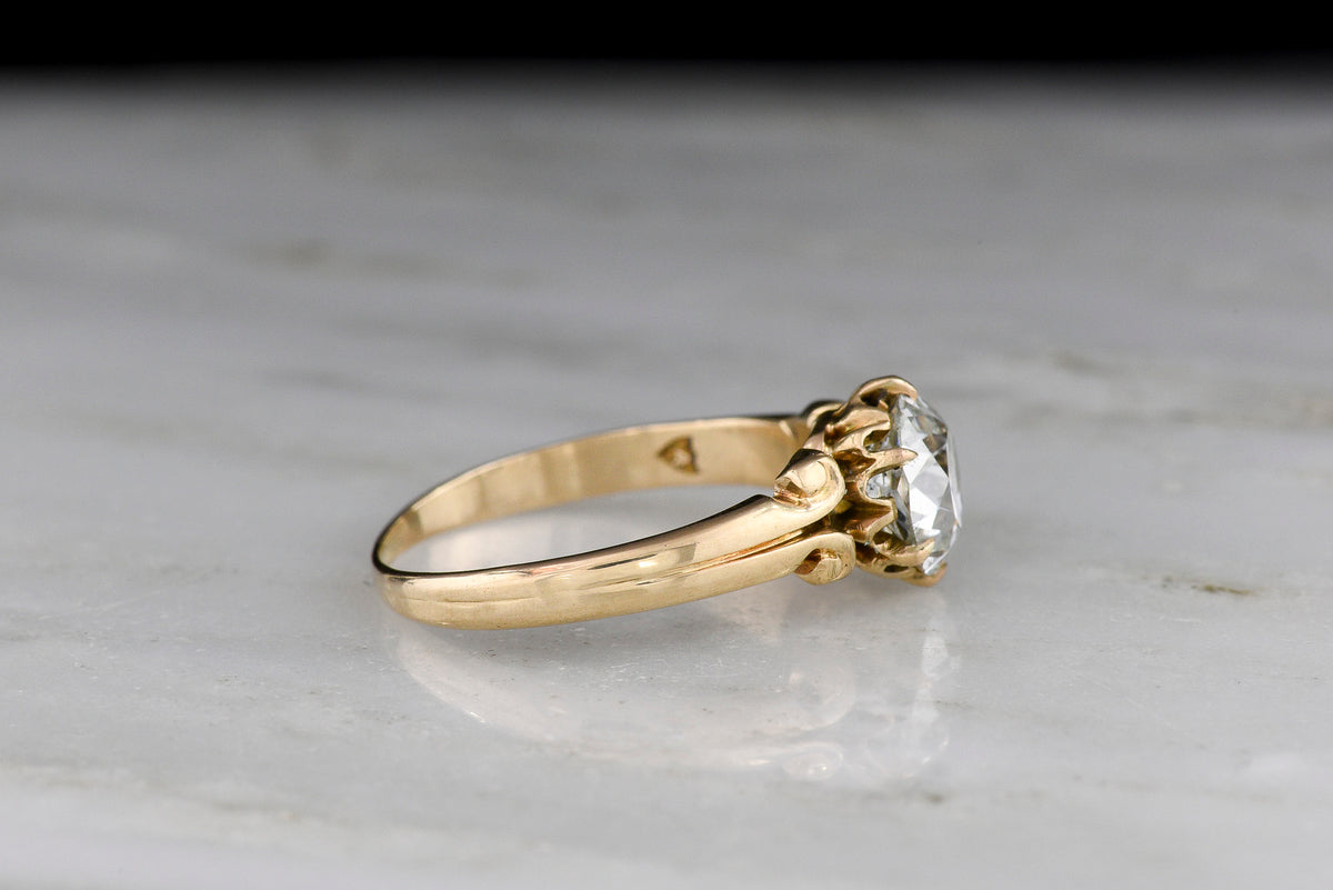 Victorian Solitaire Engagement Ring with Subtle Split-Shank Shoulders