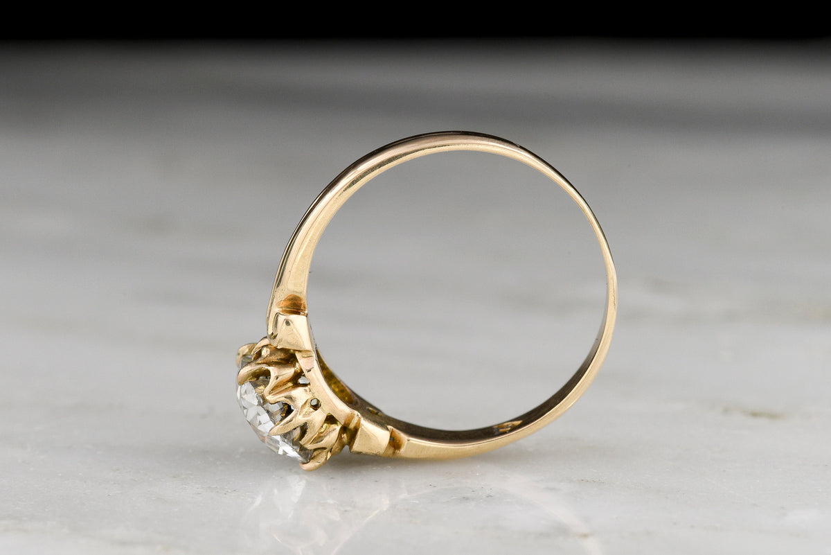 Victorian Solitaire Engagement Ring with Subtle Split-Shank Shoulders