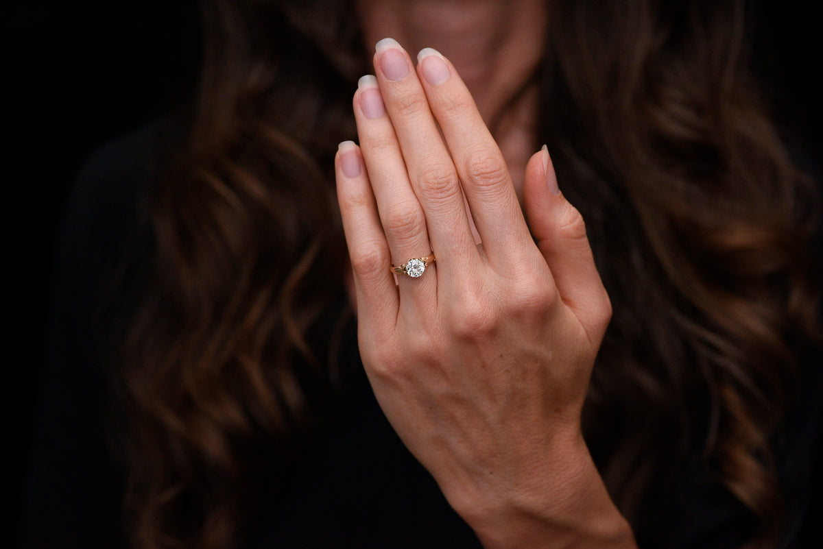 Victorian Solitaire Engagement Ring with Subtle Split-Shank Shoulders