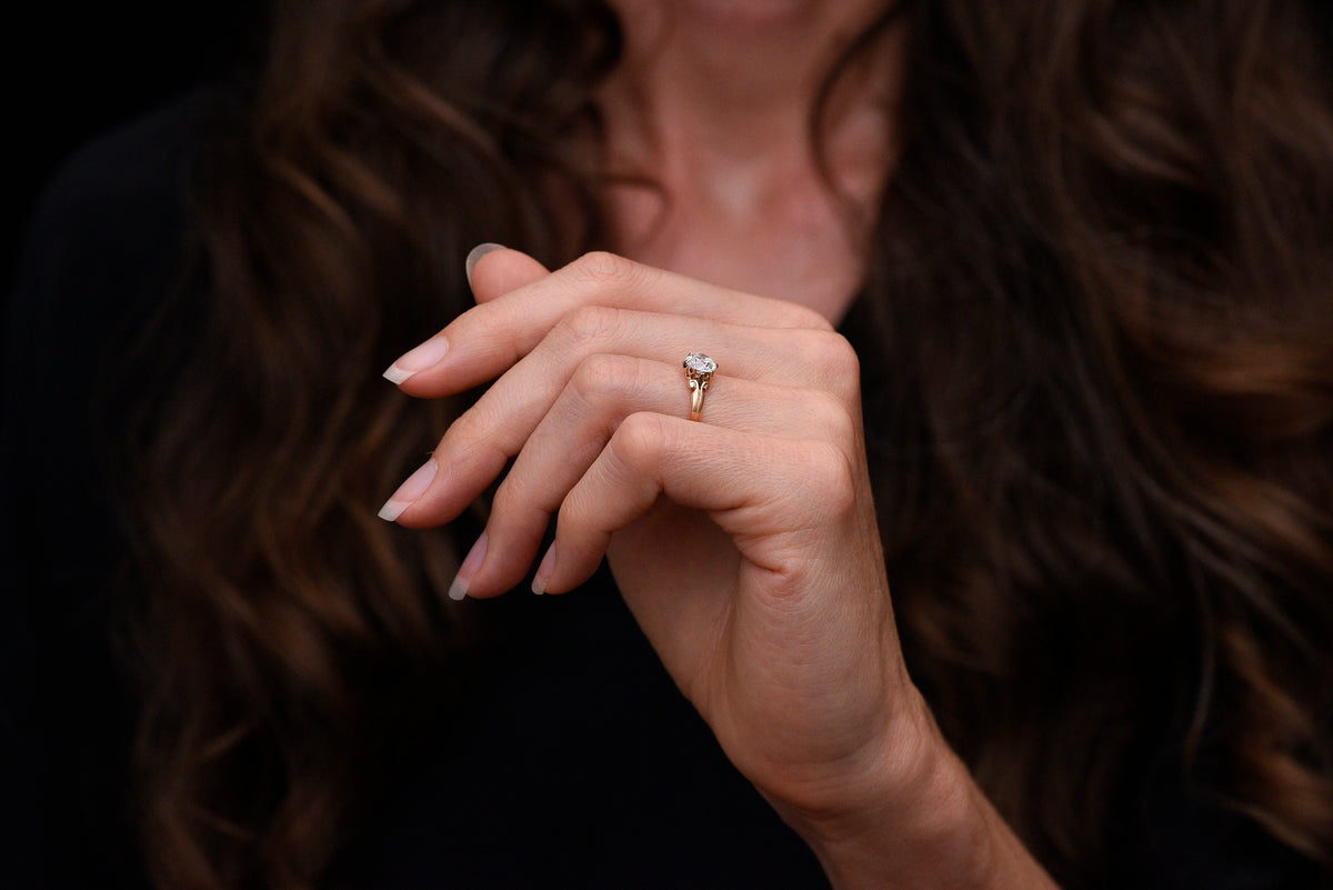 Victorian Solitaire Engagement Ring with Subtle Split-Shank Shoulders