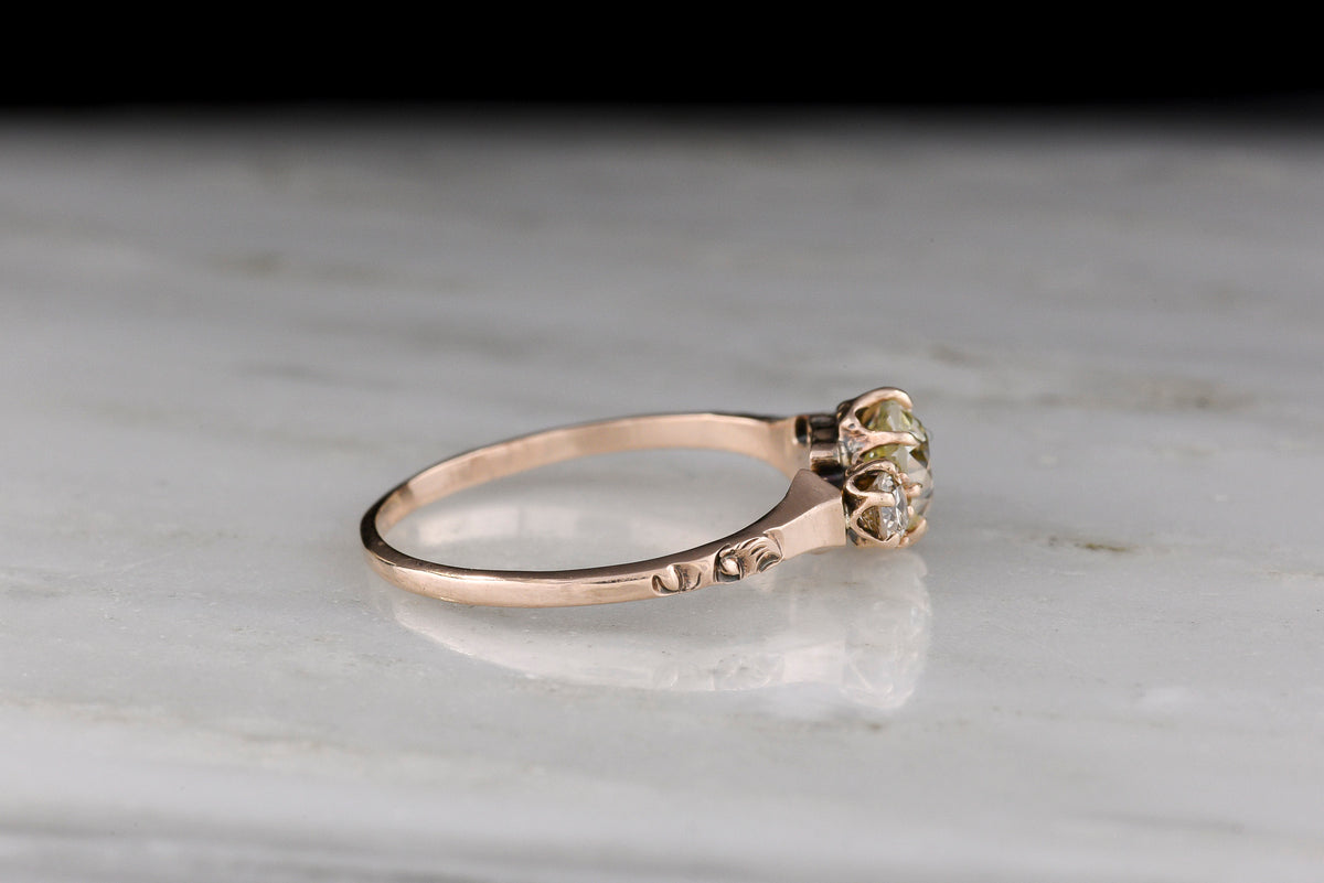 Petite c. Early 1900s Three-Stone Old European Cut / Transitional Cut Engagement Ring