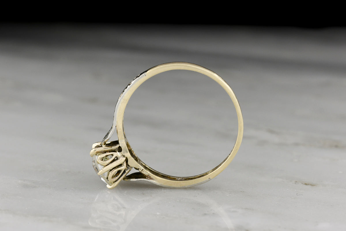 c. Early 1900s Two-Toned Solitaire with Engraved Shoulders