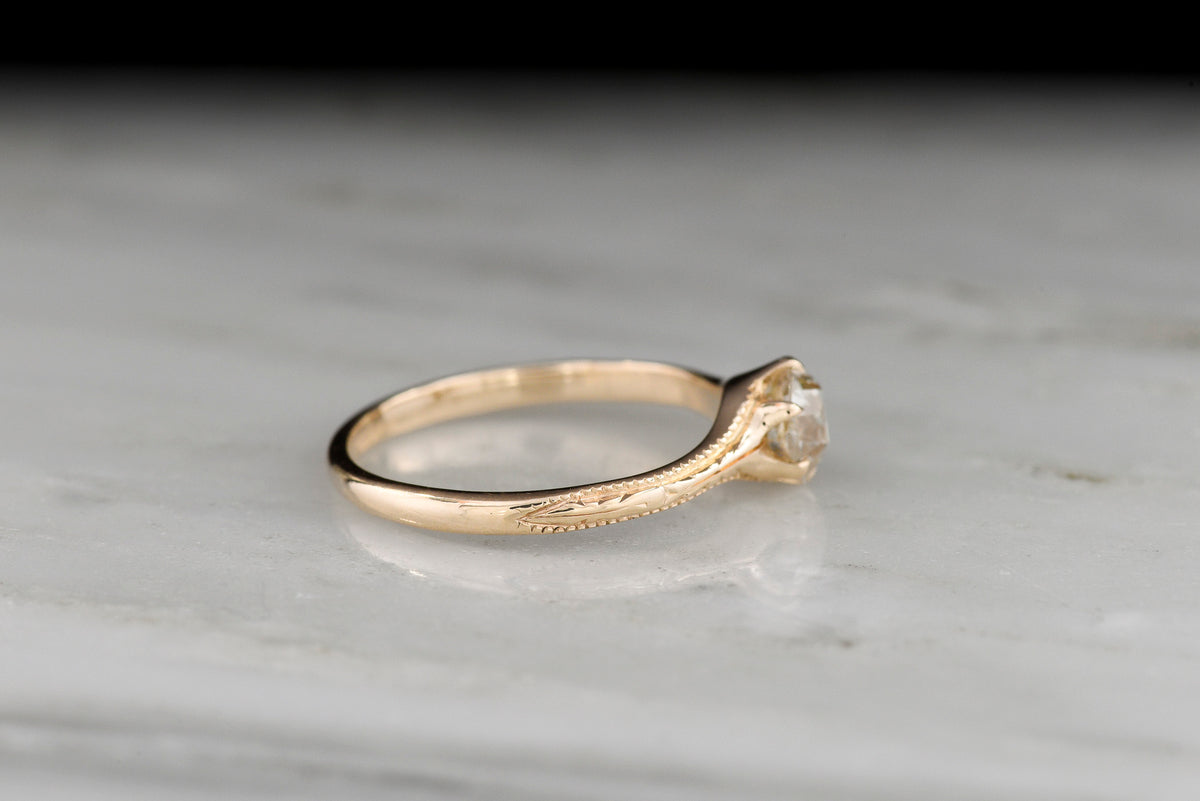 Petite Late/Post-Victorian Old Miner Solitaire with Engraving