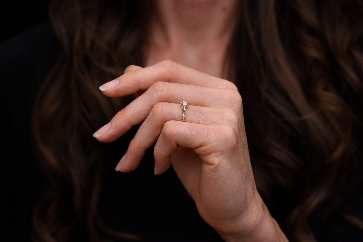 Petite Late/Post-Victorian Old Miner Solitaire with Engraving