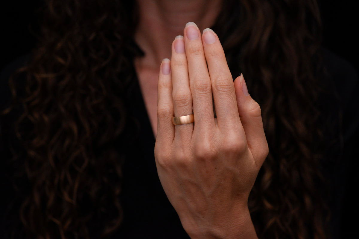 c. Early-Mid 1900s Wide Soft-Domed Gold Band