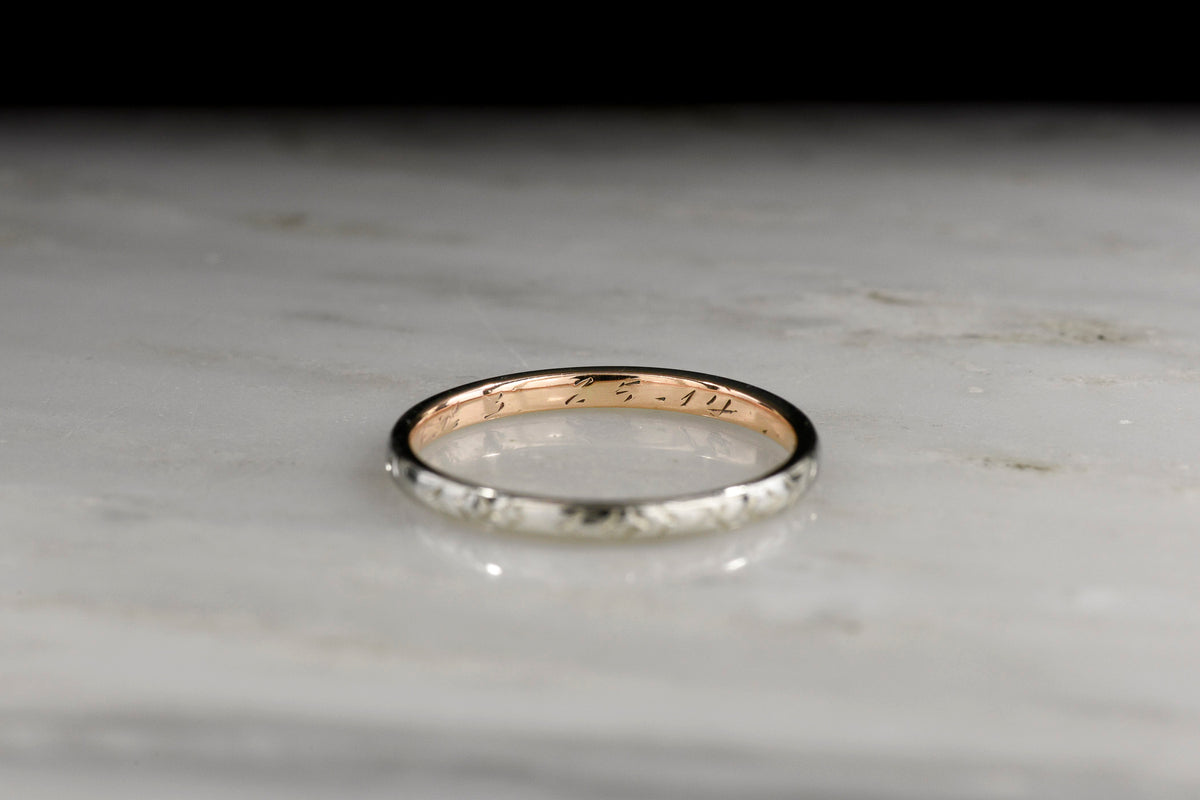 WWI-Era (from 1914) Two-Tone Wedding or Stacking Band