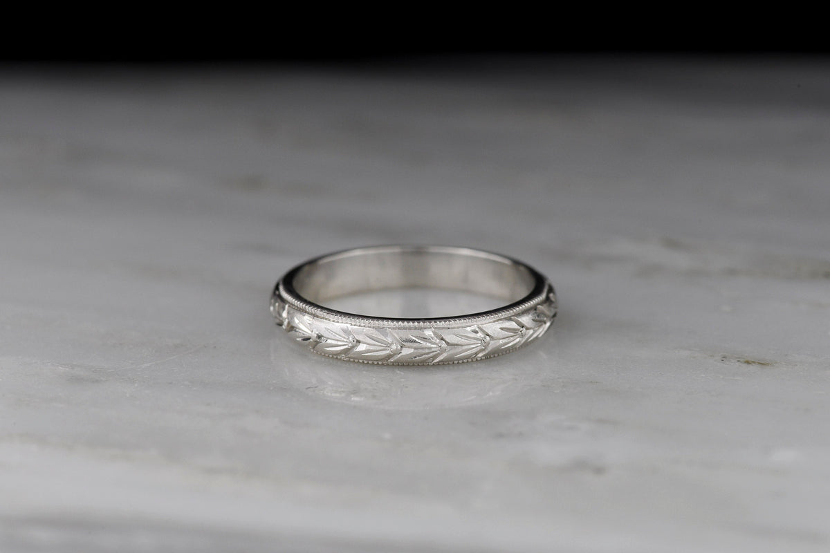 Vintage Mikimoto Platinum Band with an Edwardian-Style Wheat Pattern