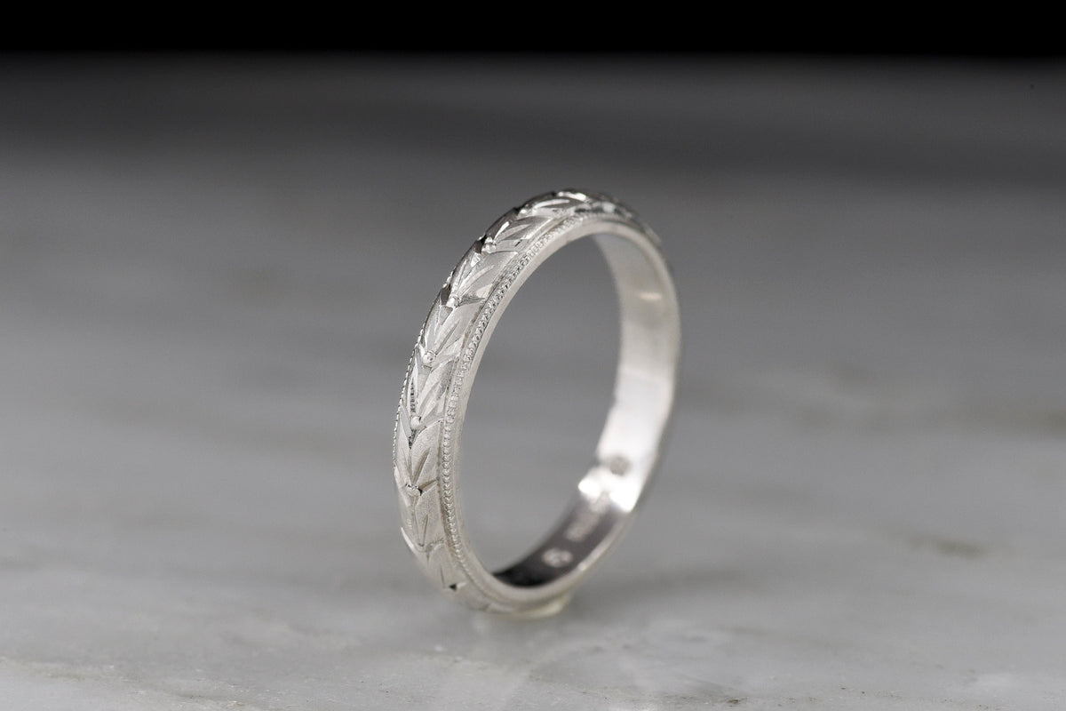 Vintage Mikimoto Platinum Band with an Edwardian-Style Wheat Pattern