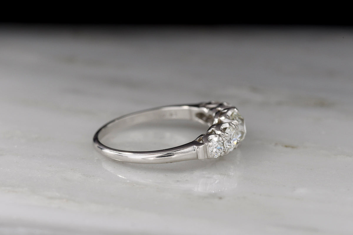 Edwardian / Art Deco Graduated Five-Stone Old European Cut Diamond Band in Platinum