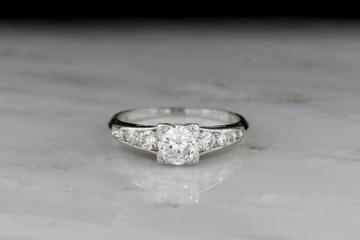 c. 1930s Art Deco Engagement Ring with Graduated Channel Shoulders