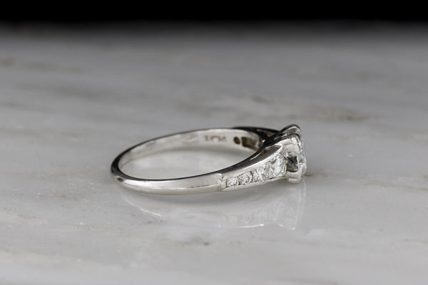 Vintage Art Deco Engagement Ring, Graduated Channel Set Shoulders ...
