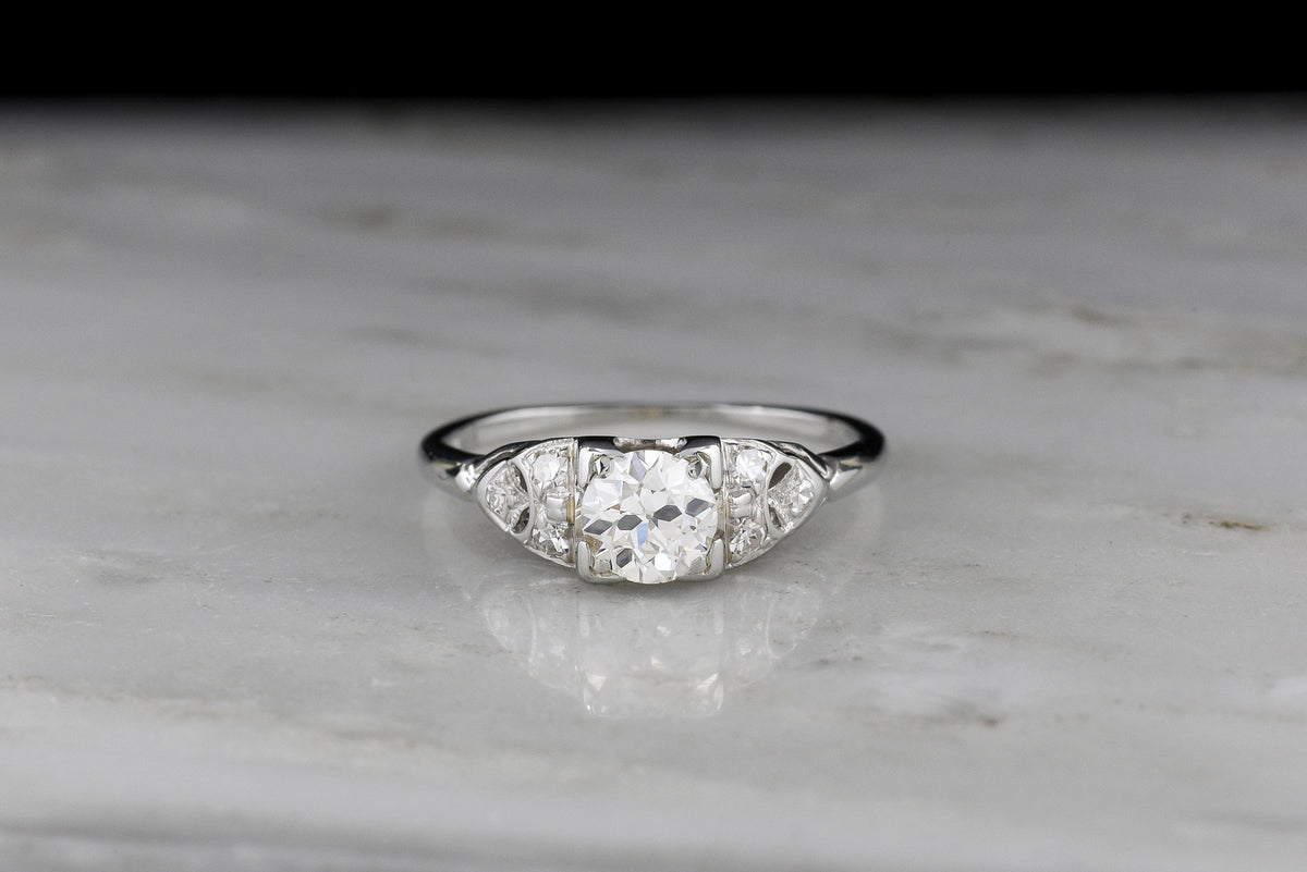 Vintage Art Deco "Jabel" Engagement Ring with an Old European Cut Diamond Center