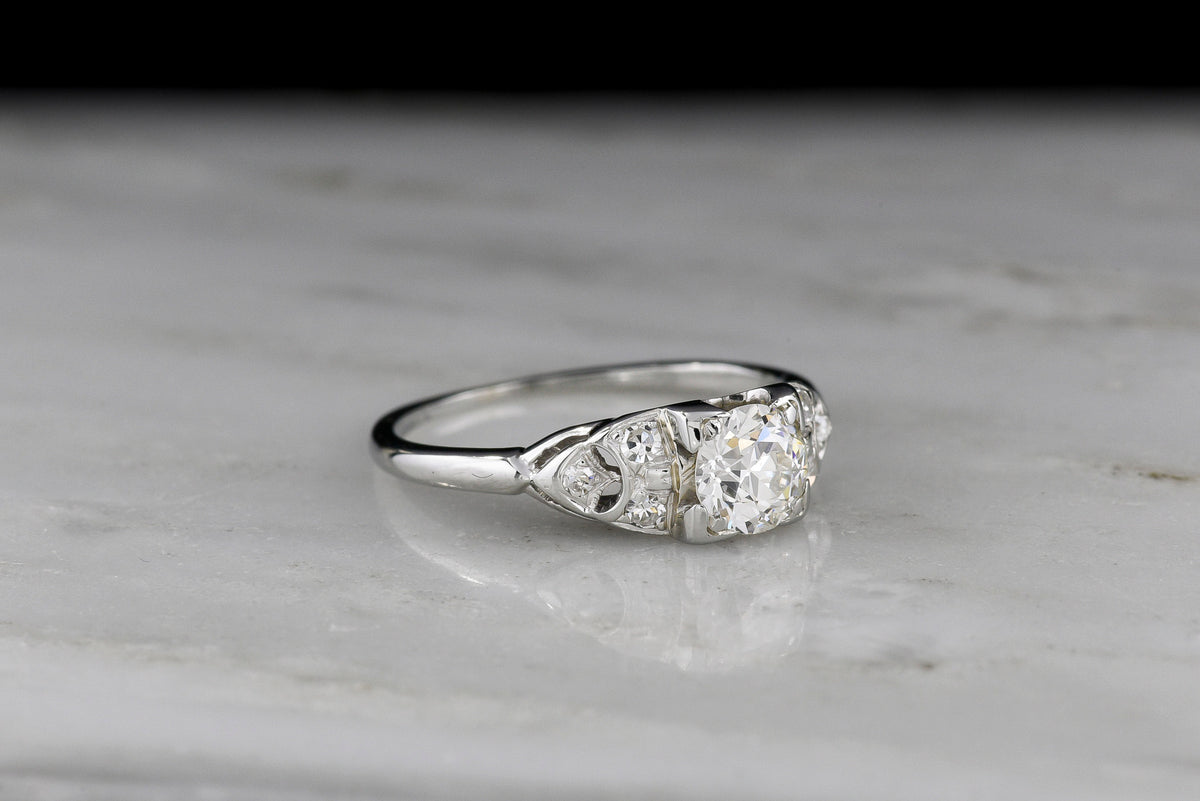 Vintage Art Deco "Jabel" Engagement Ring with an Old European Cut Diamond Center