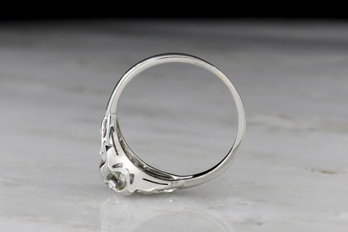 Vintage Art Deco "Jabel" Engagement Ring with an Old European Cut Diamond Center