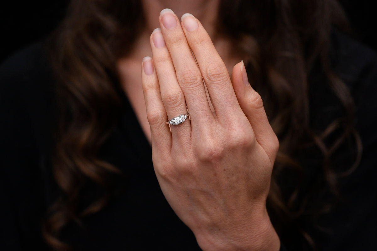 Vintage Art Deco "Jabel" Engagement Ring with an Old European Cut Diamond Center