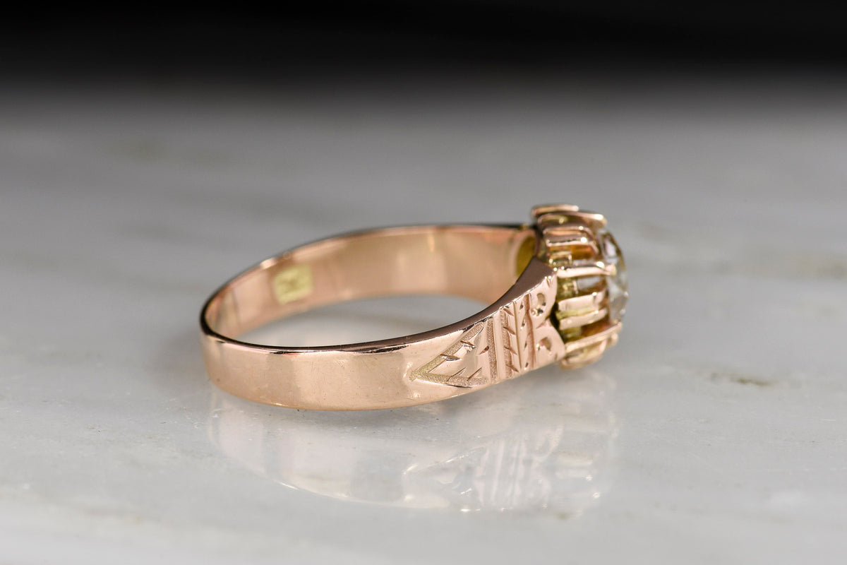 c. 1900 Shafer &amp; Douglas Rose Gold and Diamond Engagement Ring
