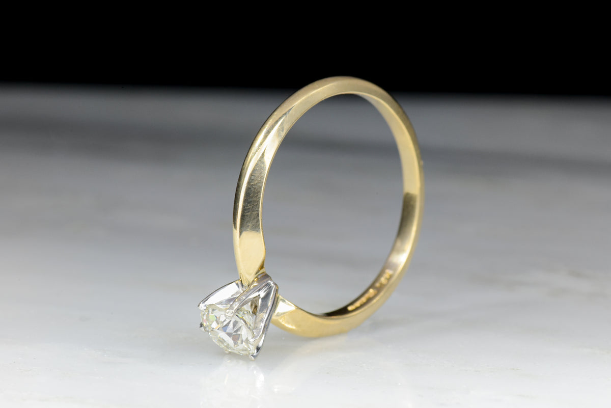 Vintage .68 Carat Old European Cut Diamond Solitaire Engagement Ring