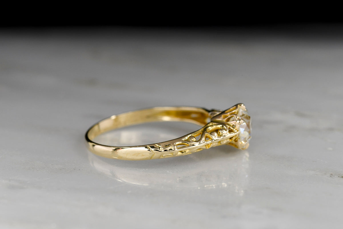 c. Early 1920s Ostby &amp; Barton Open-Scrollwork Engagement Ring