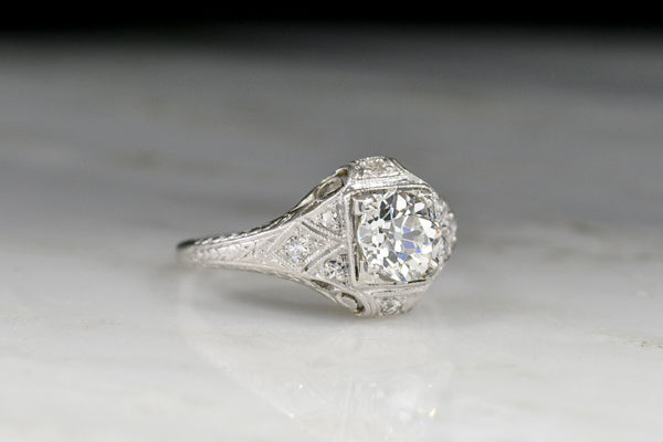 Ancient Greek (Ionic) Edwardian Diamond Engagement Ring; Old European ...