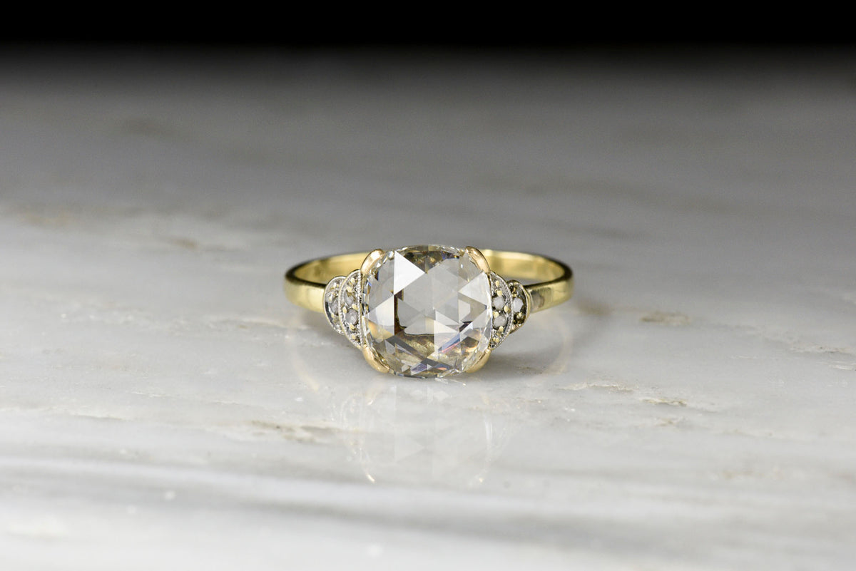 Victorian GIA Square Cushion Rose Cut Diamond Engagement Ring