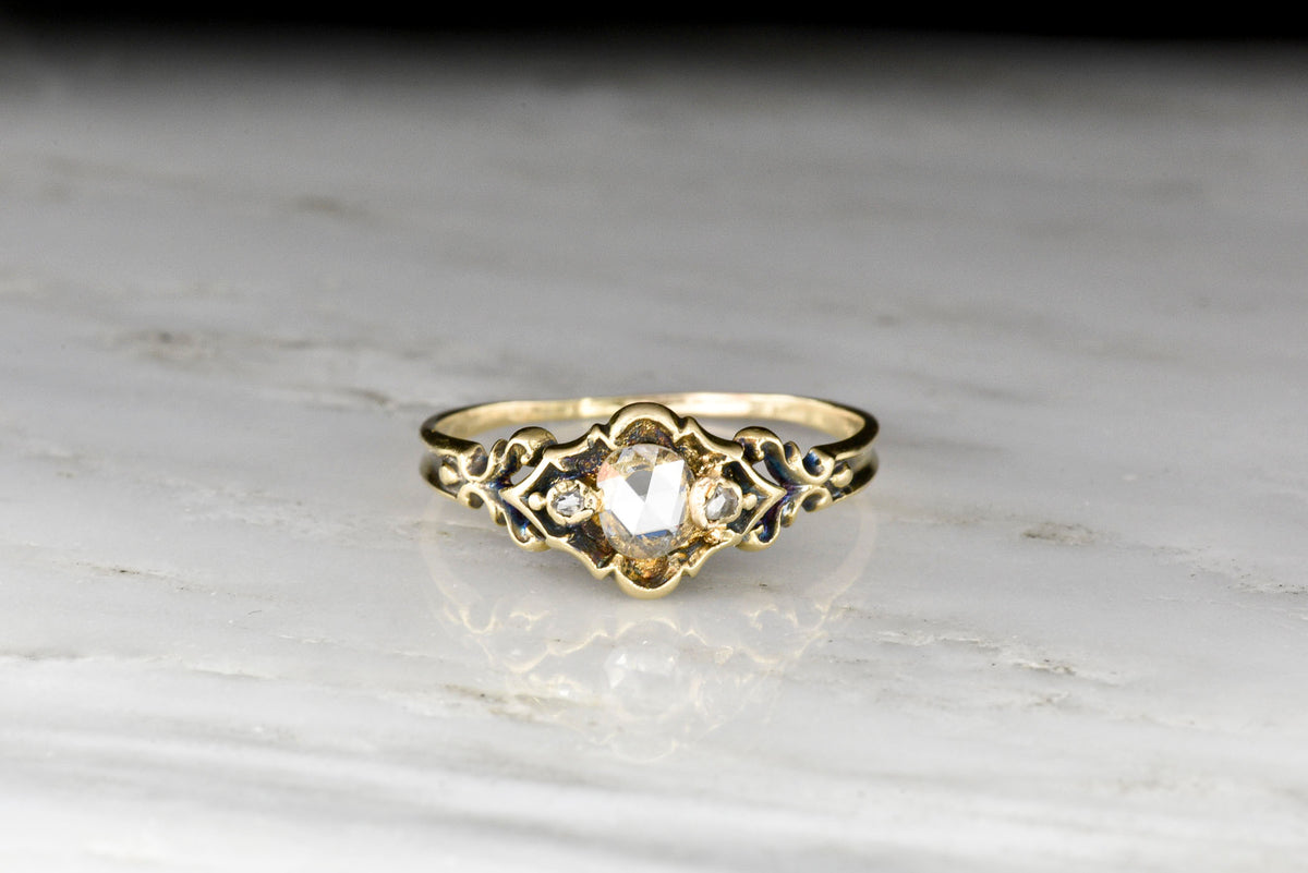 Mid-Late 1800s Victorian Rose Cut Diamond Ring