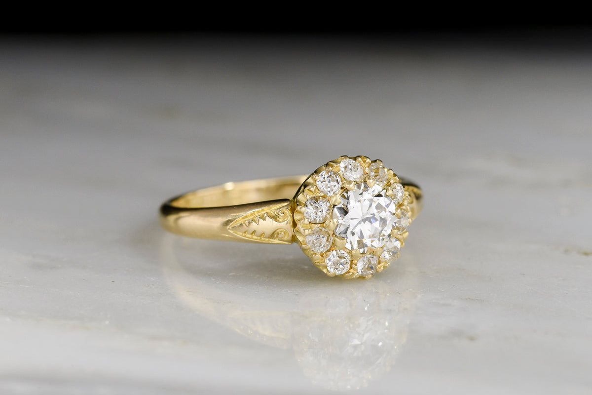 1886-1887 Birmingham 18K Gold and Diamond Cluster Ring