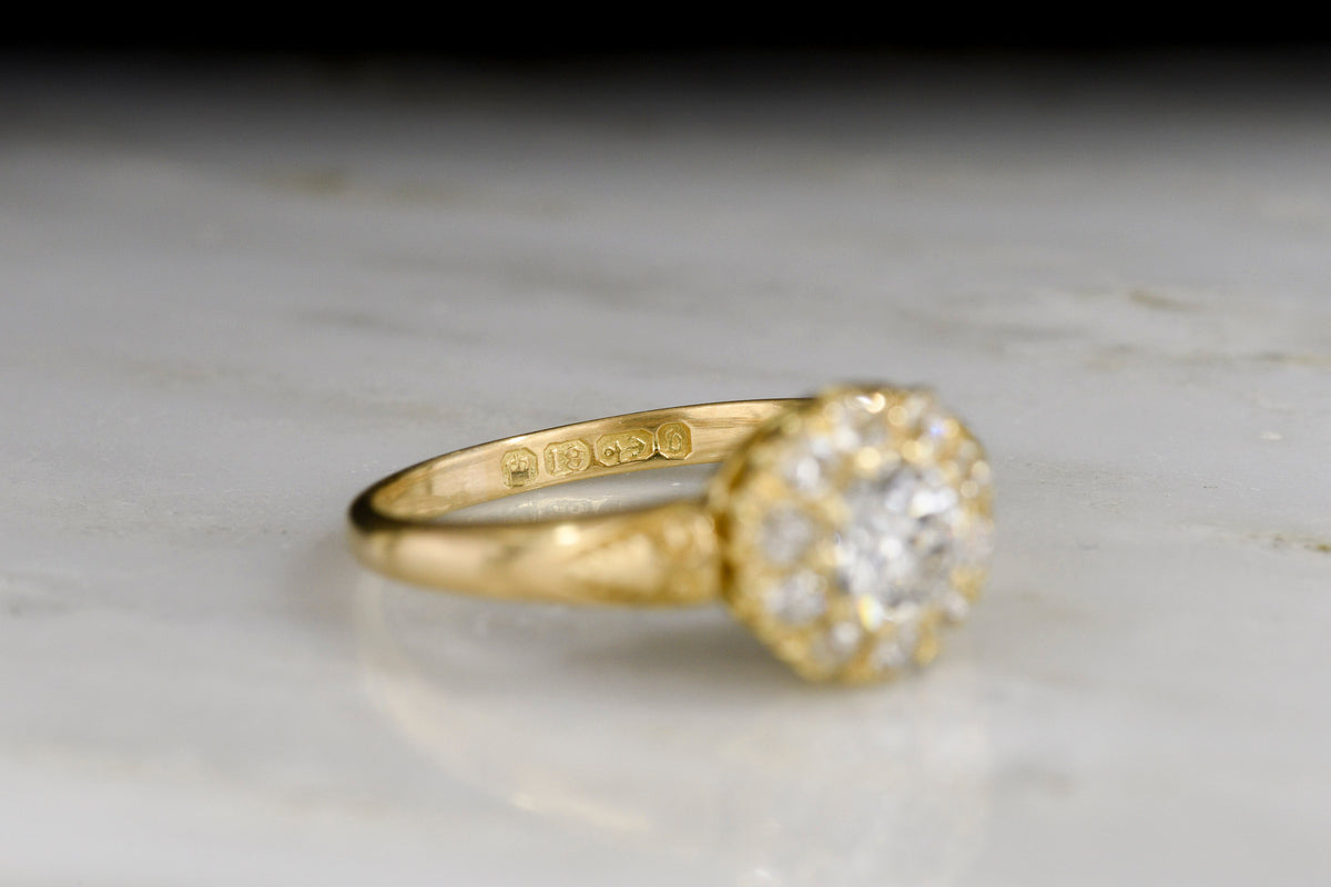 1886-1887 Birmingham 18K Gold and Diamond Cluster Ring