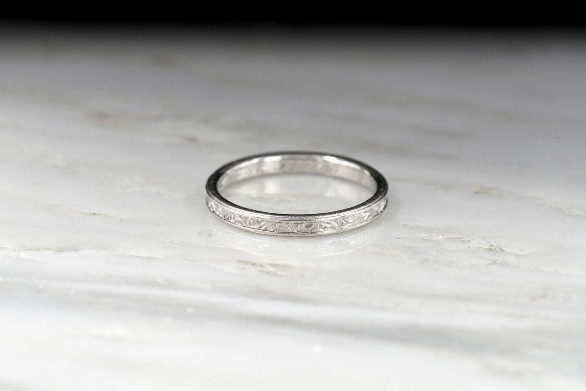 Post-WWII Platinum Wedding Band or Stacking Ring (Dated 1948)