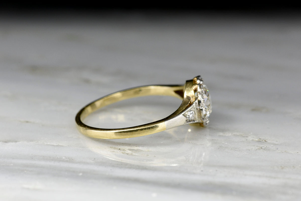 Belle Époque Diamond Ring with a Scalloped Illusion Halo