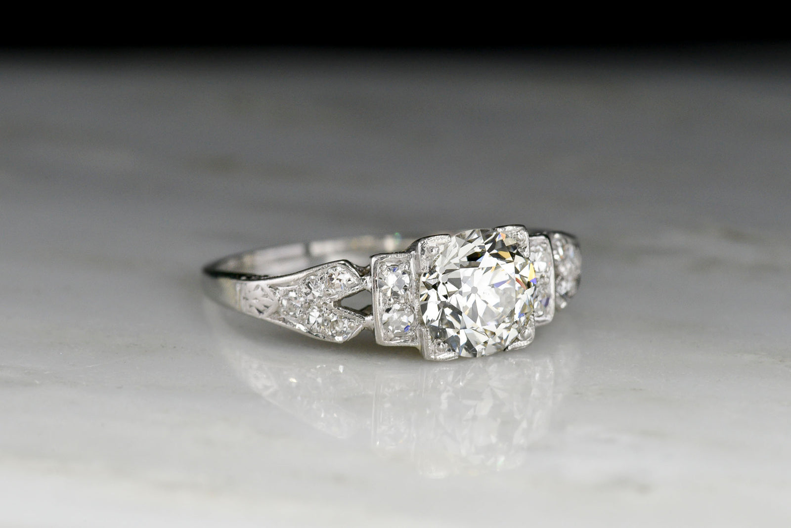 Edwardian Engagement Ring with an American Cut Diamond