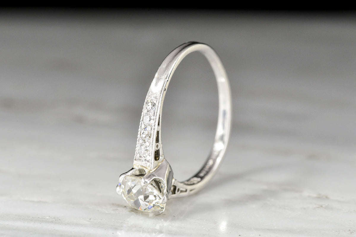 Vintage Art Deco Era &quot;Tiffany &amp; Co.&quot; Platinum Engagement Ring