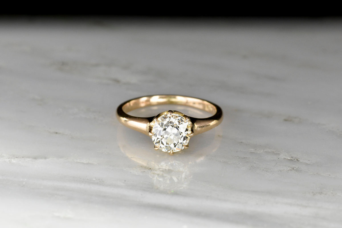 Classic Victorian Eight-Prong Solitaire with a GIA 1.30 Carat Old European Cut Diamond Center