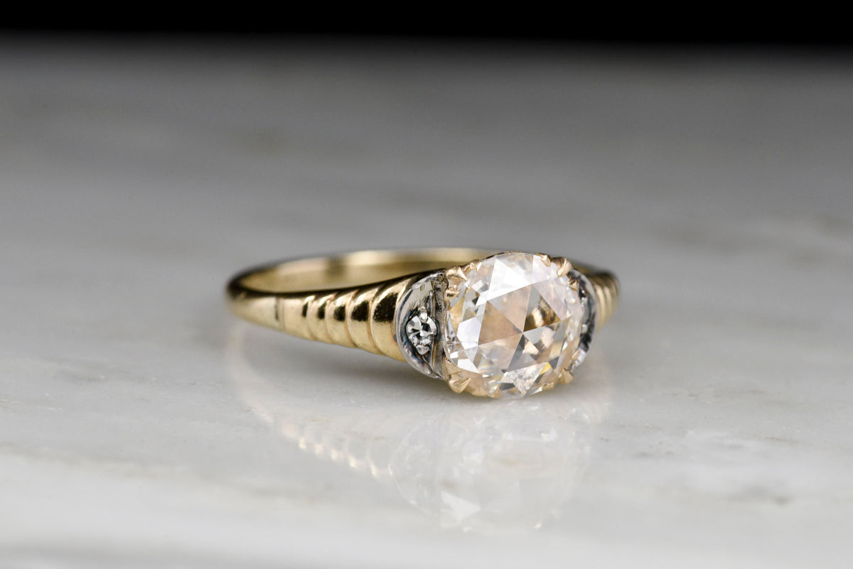 Vintage Mid Century 1.02 Carat Rose Cut Diamond Ring