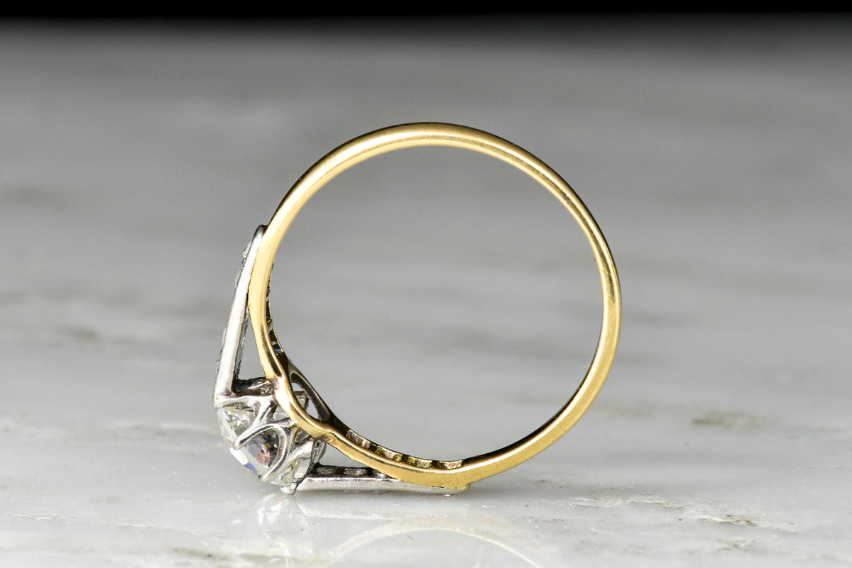 Late Victorian / Belle Époque Gold and Platinum Eight-Prong Diamond Ring